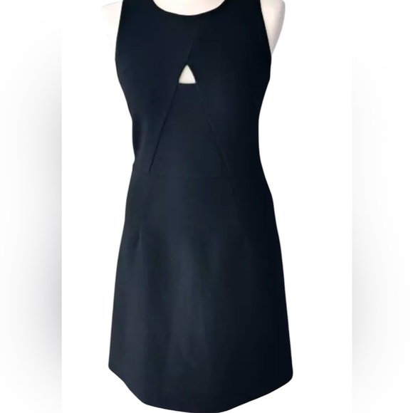 Milly A-Line Peekaboo Mini Sheath Dress in Black Size 6 Made In USA - Picture 1 of 4